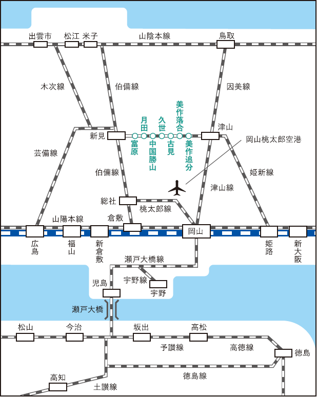 真庭市、アクセス、鉄道、JR