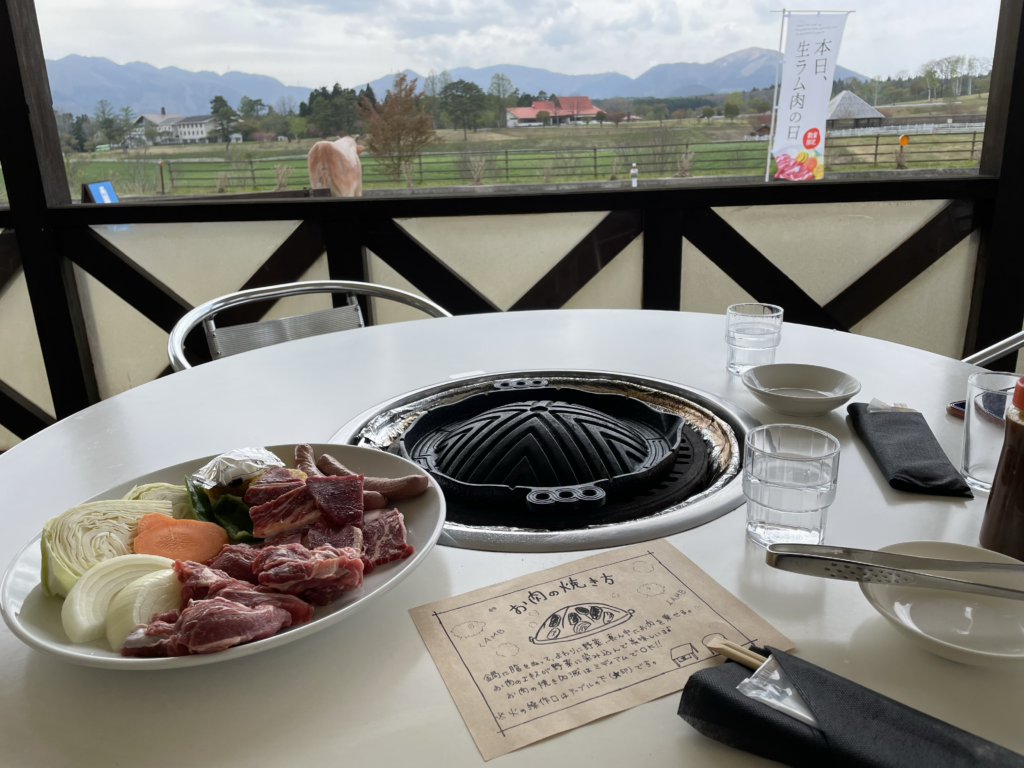 テラス席からのの蒜山高原の眺め